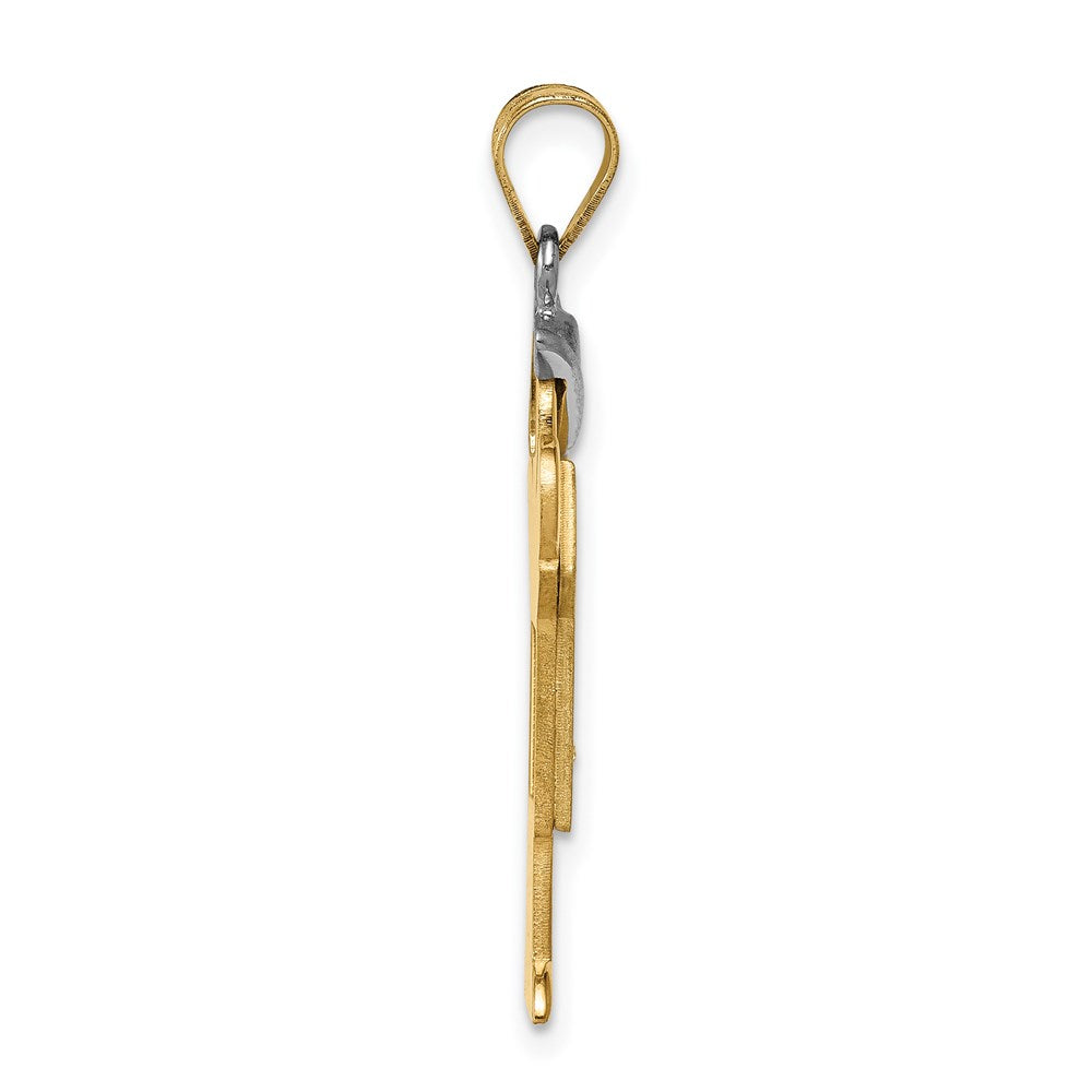 14k Two-tone AA Diamond Kid Pendant