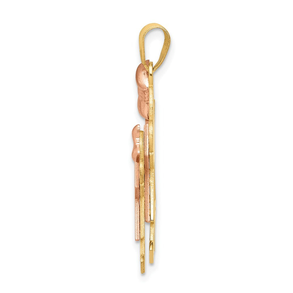 14k Two-Tone Big Girl and Little Girl Engravable Charm