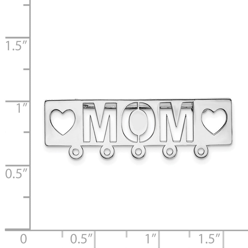 14k White Gold Mom Pin