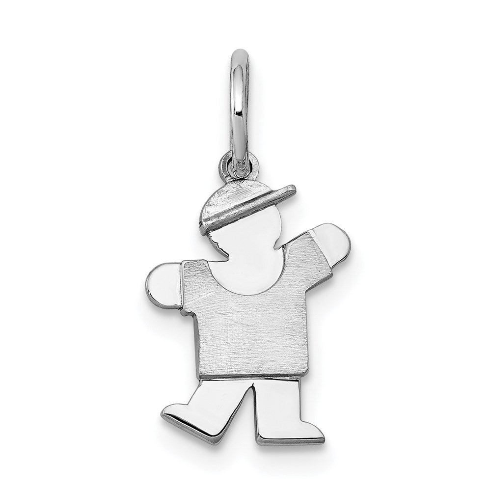 14k White Mini Boy Kiss Charm