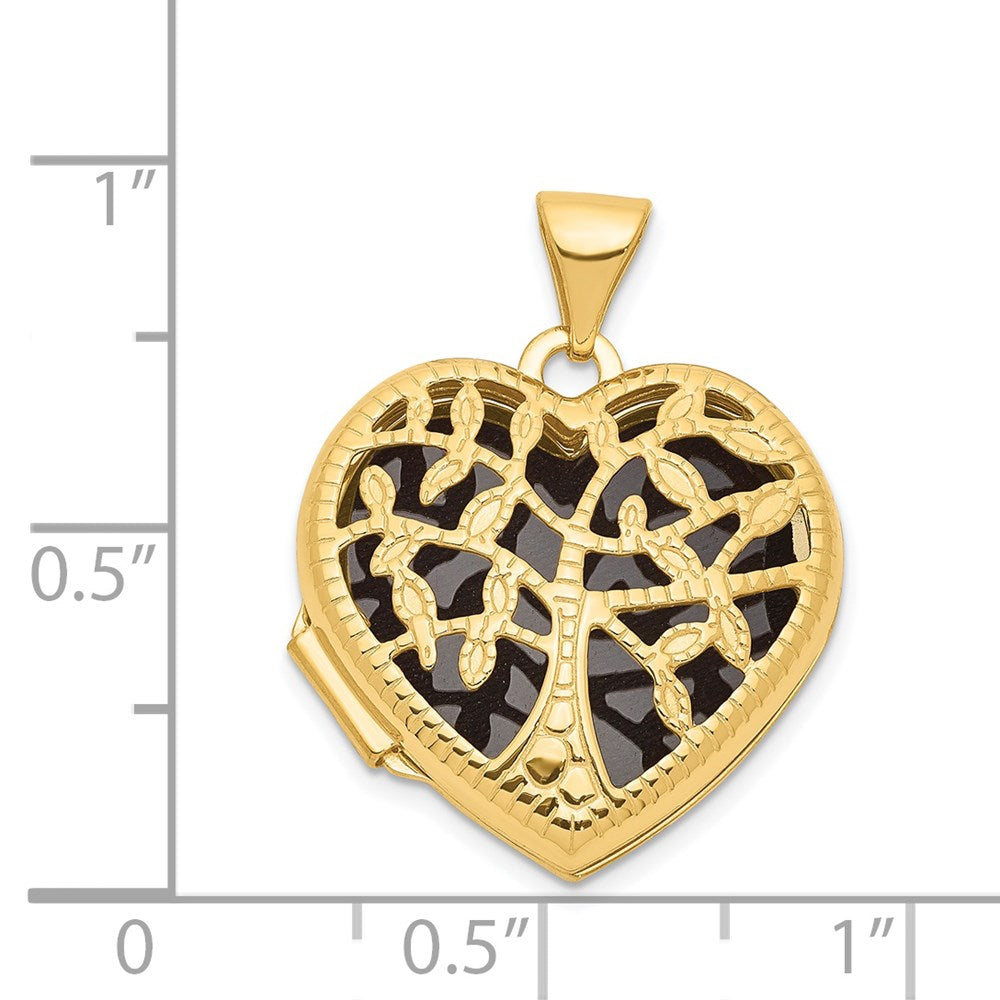 14k 18mm Tree Heart Locket