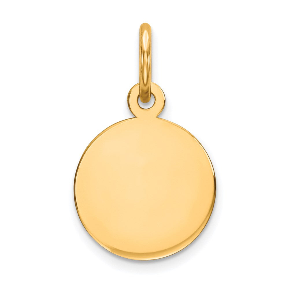 14k Plain .018 Gauge Circular Engravable Disc Charm