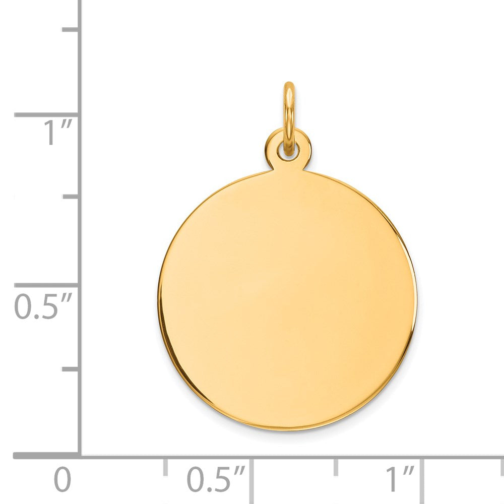 14k Plain .011 Gauge Circular Engravable Disc Charm