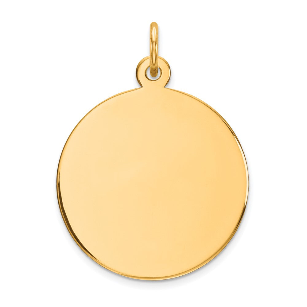 14k Plain .011 Gauge Circular Engravable Disc Charm