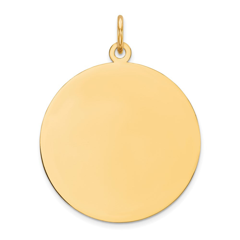 14k Plain .027 Gauge Circular Engravable Disc Charm