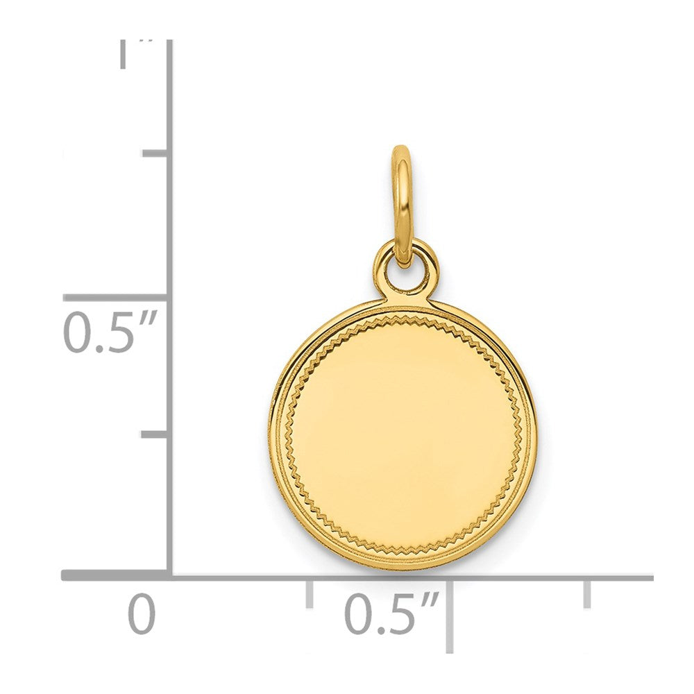 14k Plain .011 Gauge Engravable Round Disc Charm