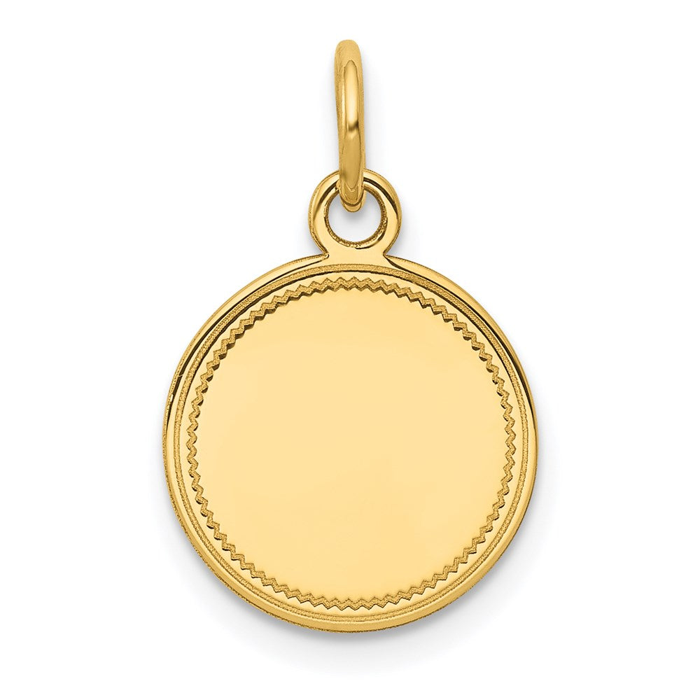 14k Plain .011 Gauge Engravable Round Disc Charm