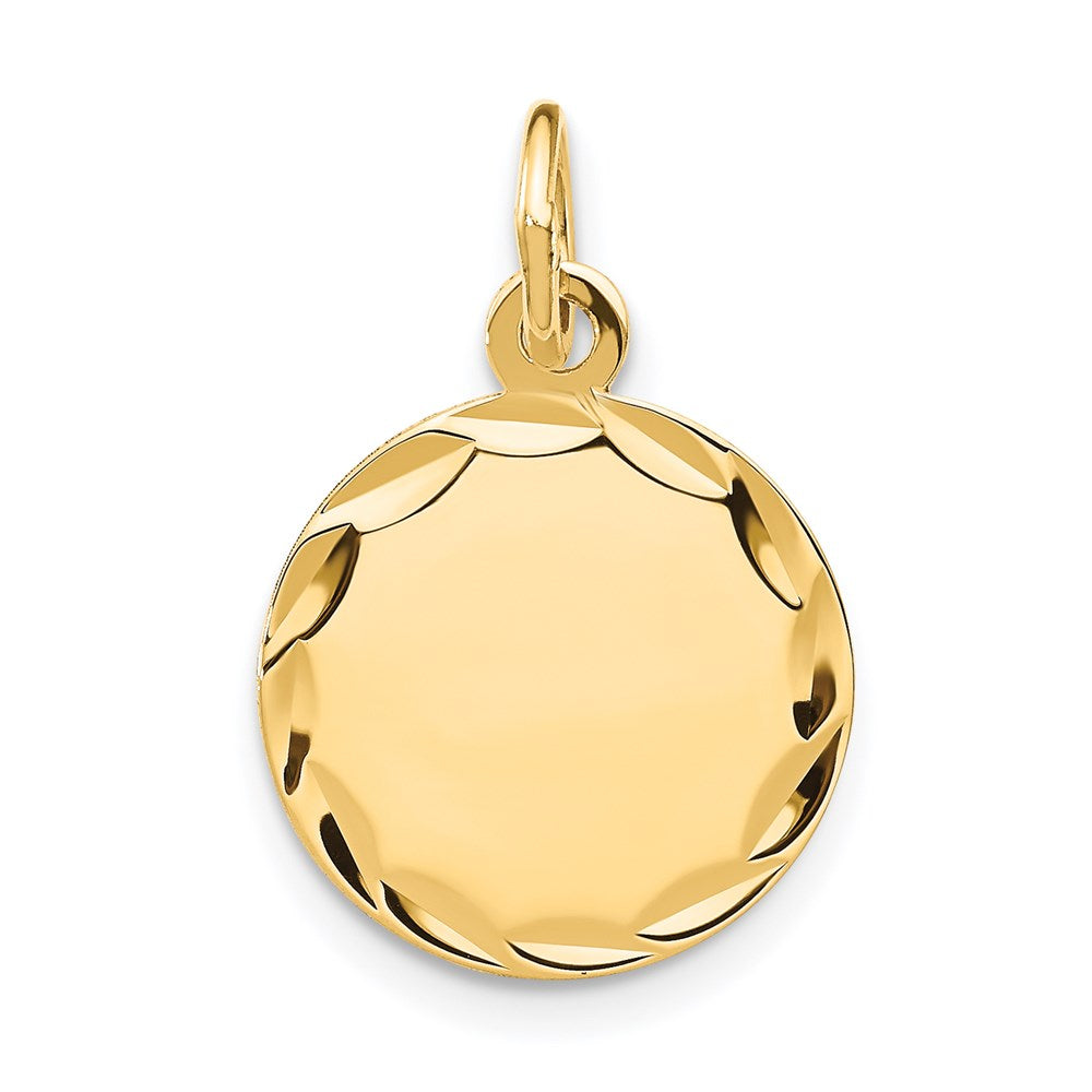 14k Etched .013 Gauge Engravable Round Disc Charm