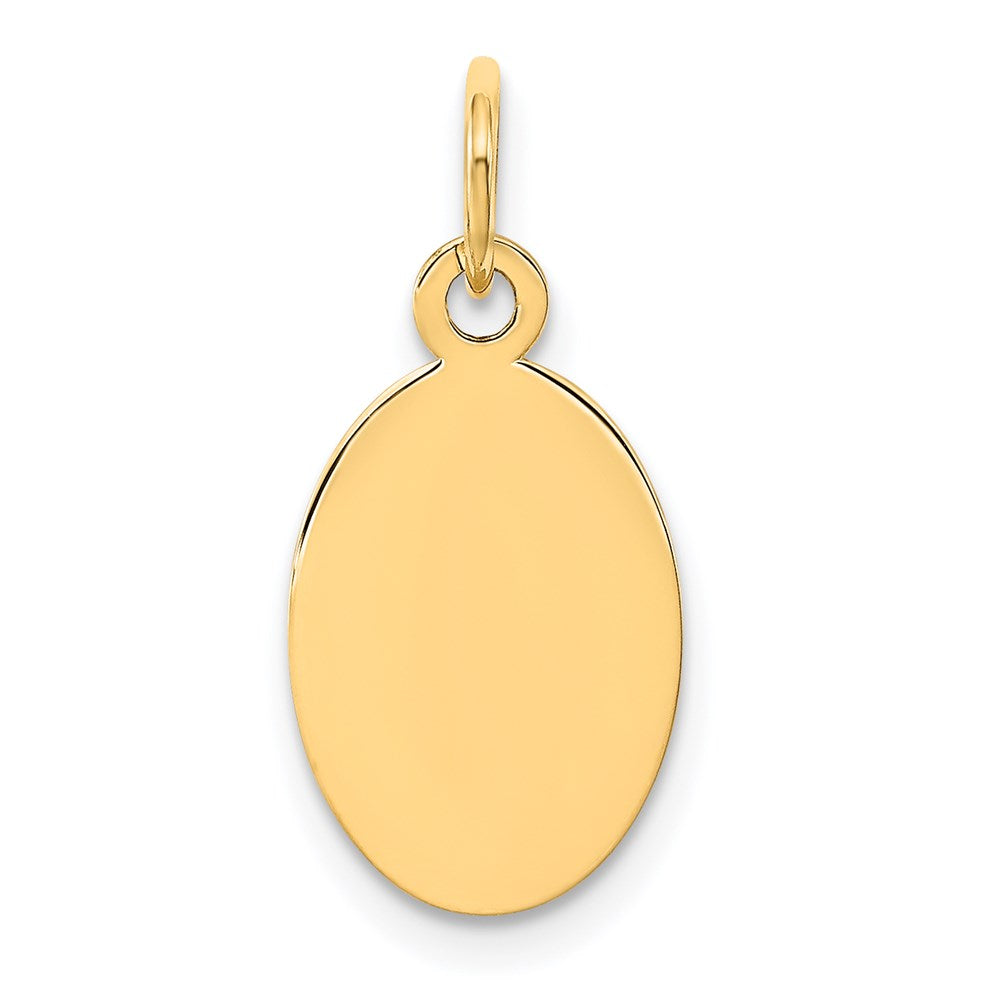 14k Plain .011 Gauge Engravable Oval Disc Charm