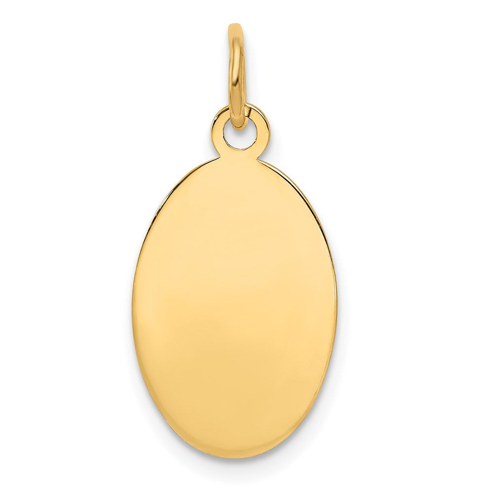 14k Plain .013 Gauge Engravable Oval Disc Charm