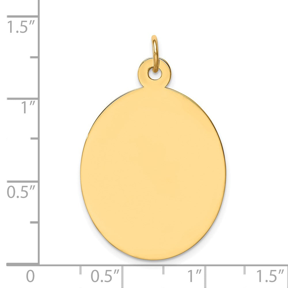 14k Plain .035 Gauge Engravable Oval Disc Charm