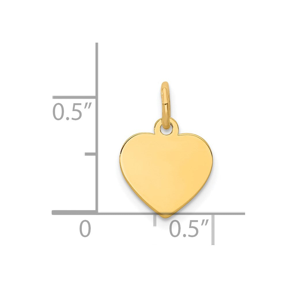 14k Plain .011 Gauge Engravable Heart Disc Charm