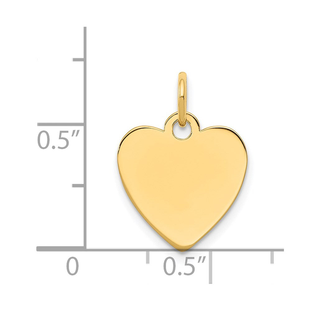 14k Plain .018 Gauge Engravable Heart Disc Charm