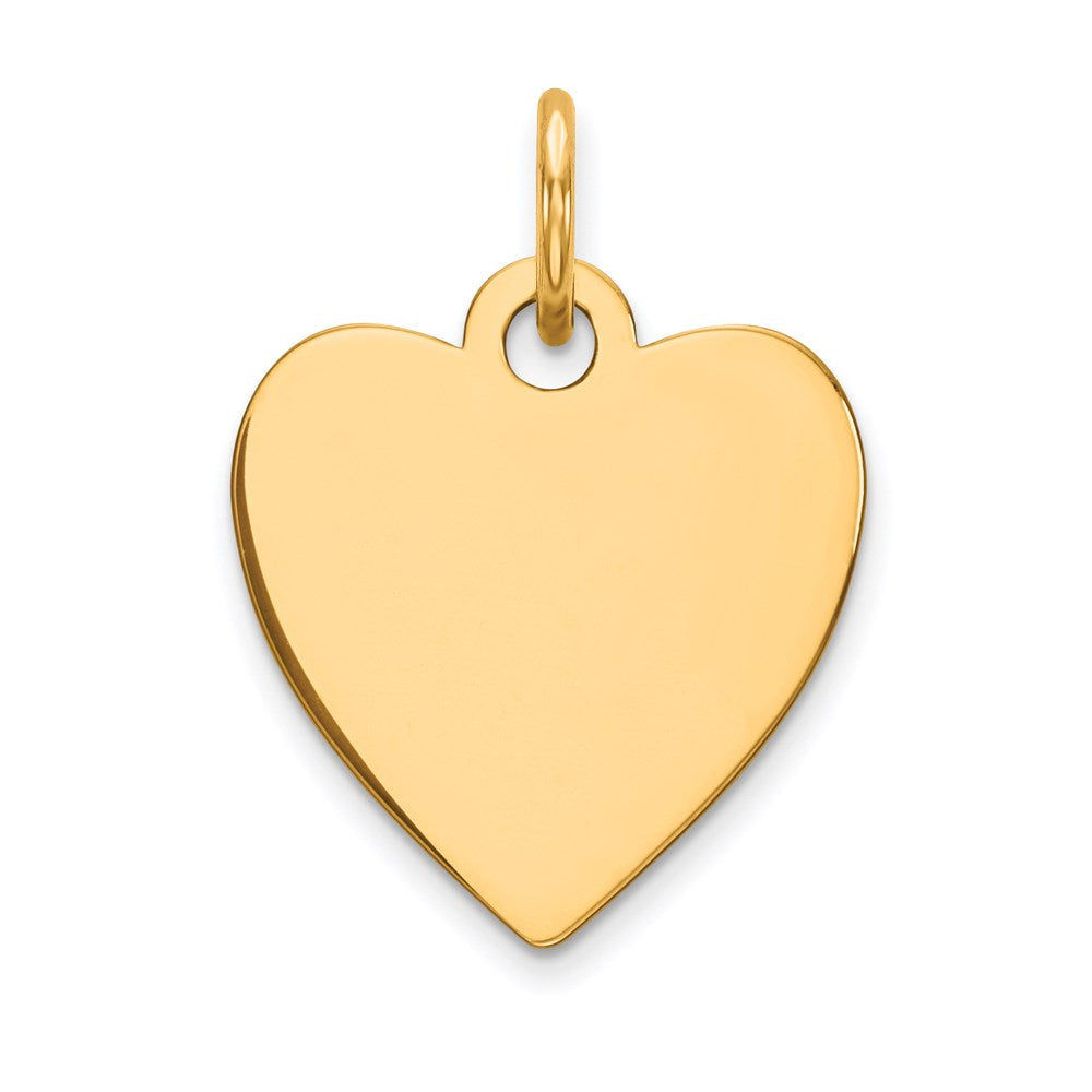 14k Plain .018 Gauge Engravable Heart Disc Charm