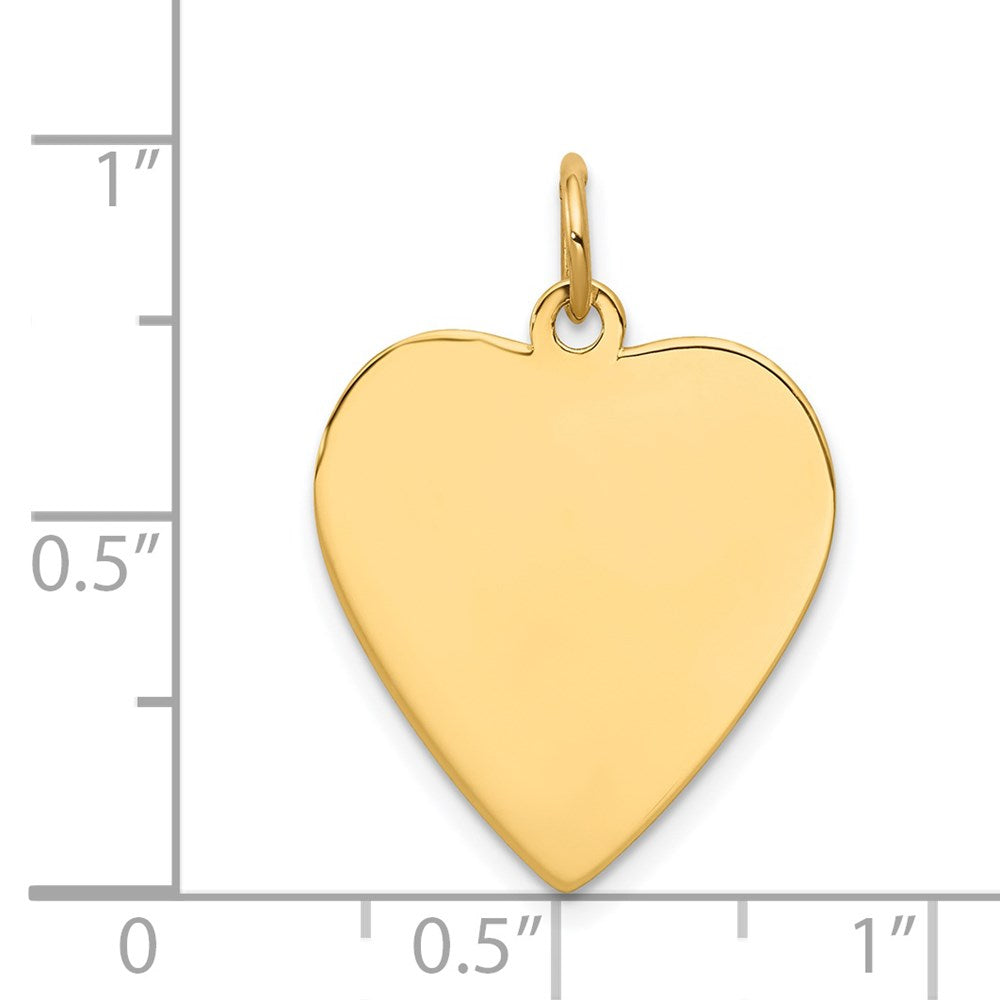 14k Plain .011 Gauge Engravable Heart Disc Charm