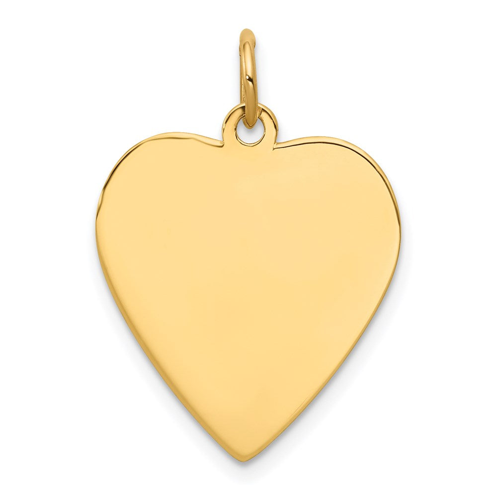 14k Plain .011 Gauge Engravable Heart Disc Charm