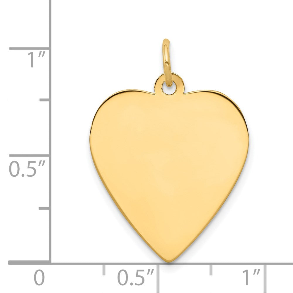 14k Plain .035 Gauge Engravable Heart Disc Charm