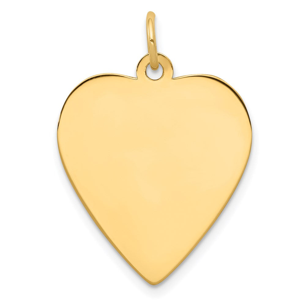 14k Plain .035 Gauge Engravable Heart Disc Charm