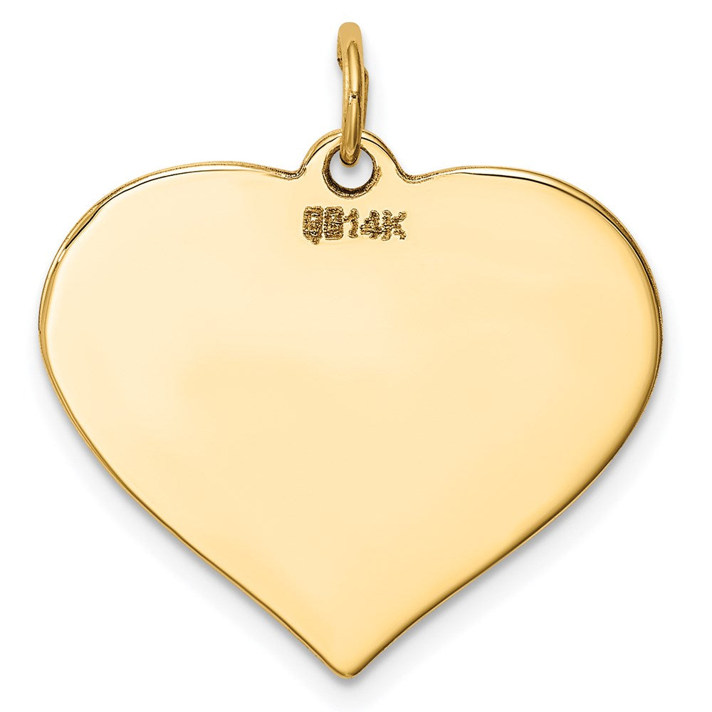 14k Plain .013 Gauge Engravable Heart Disc Charm