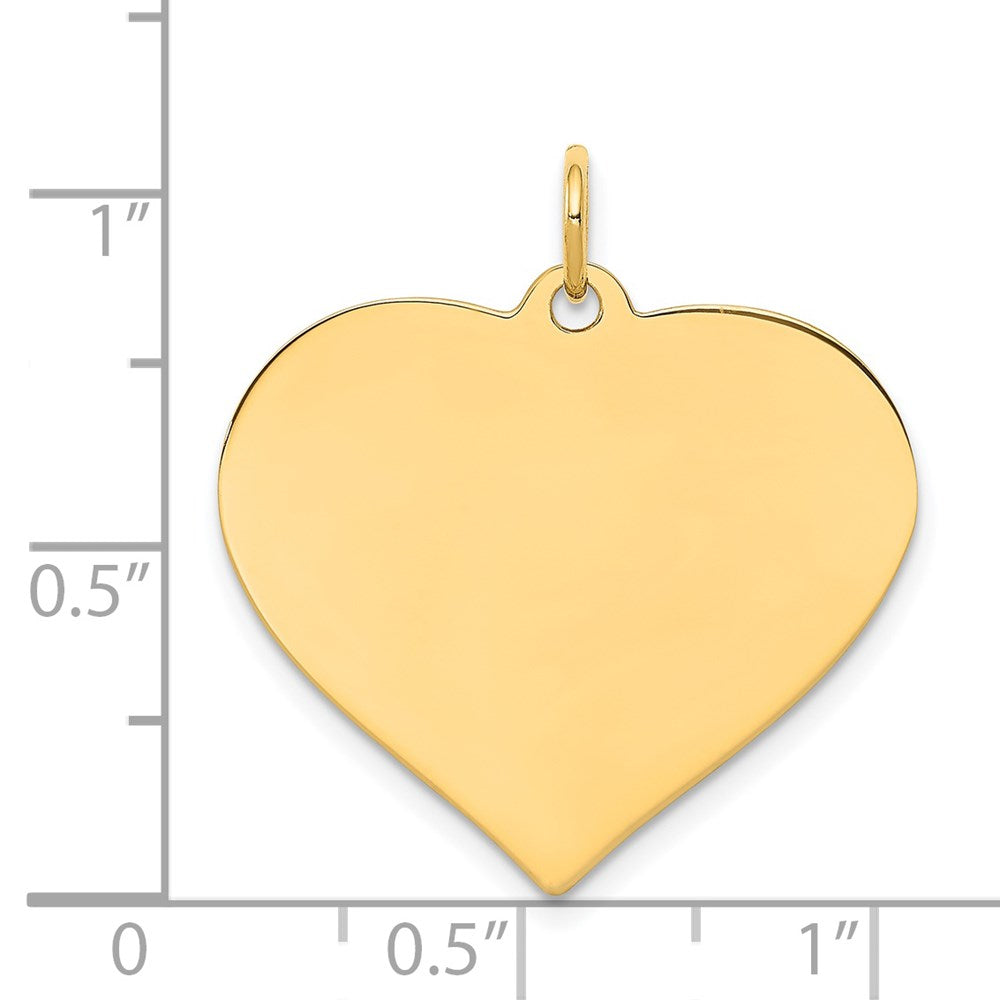 14k Plain .027 Gauge Engravable Heart Disc Charm