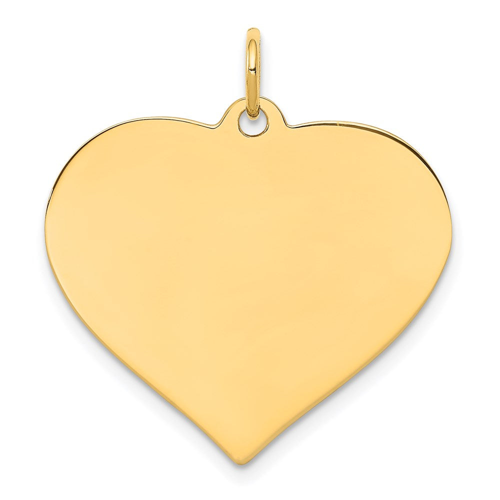 14k Plain .018 Gauge Engravable Heart Disc Charm