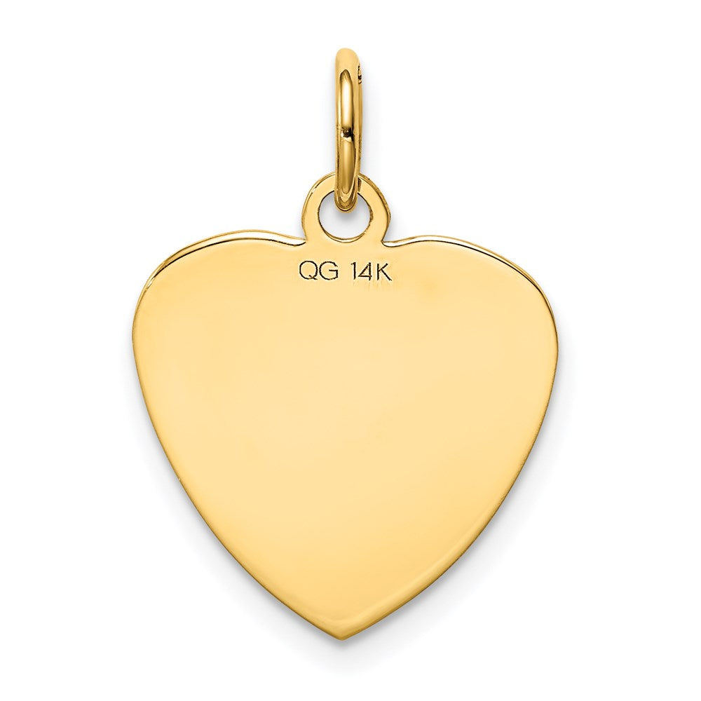 14k Etched .027 Gauge Engravable Heart Disc Charm