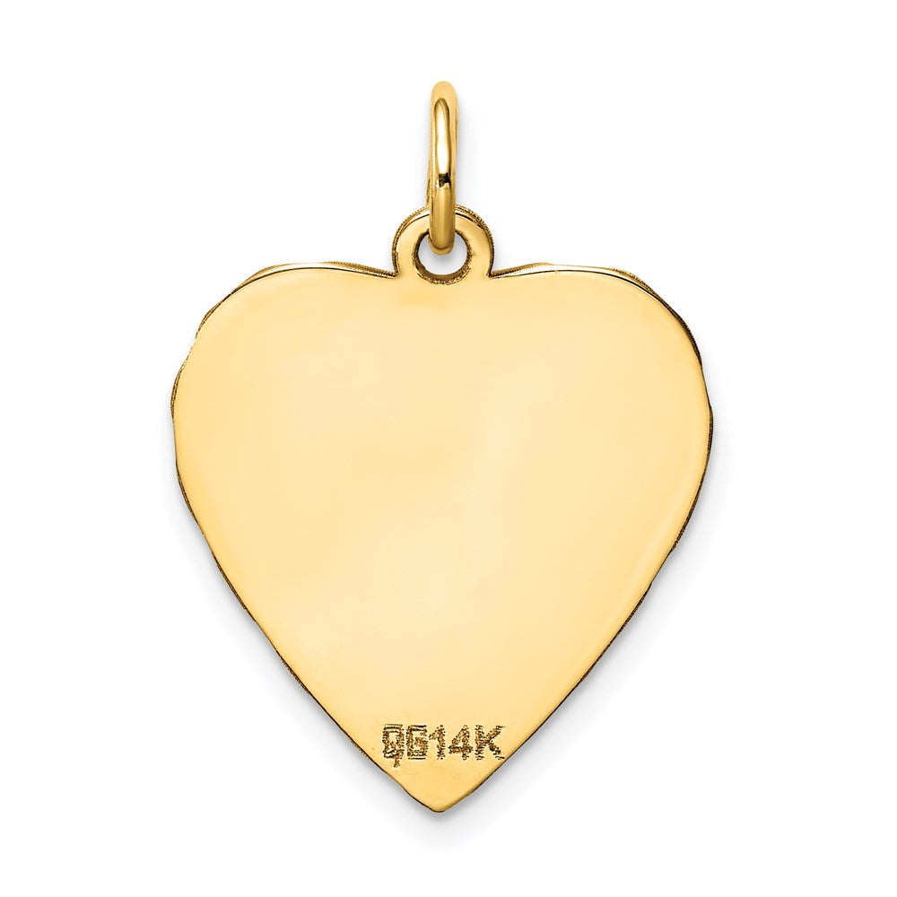 14k Etched .018 Gauge Engravable Heart Disc Charm