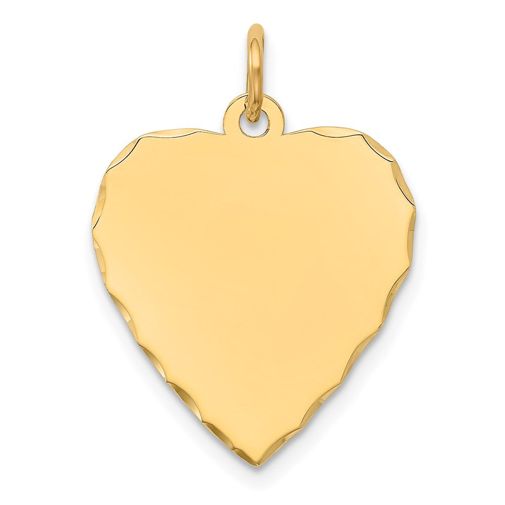 14k Etched .018 Gauge Engravable Heart Disc Charm