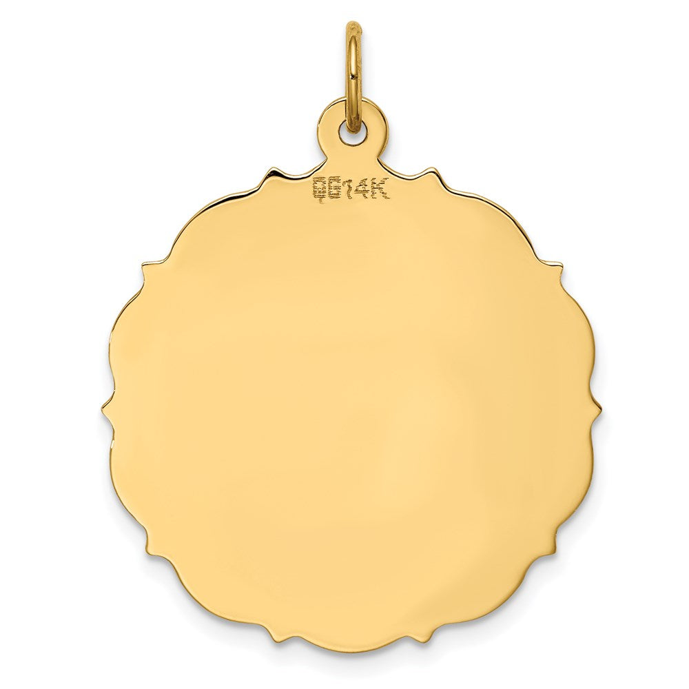 14k Plain .018 Gauge Engravable Disc Charm