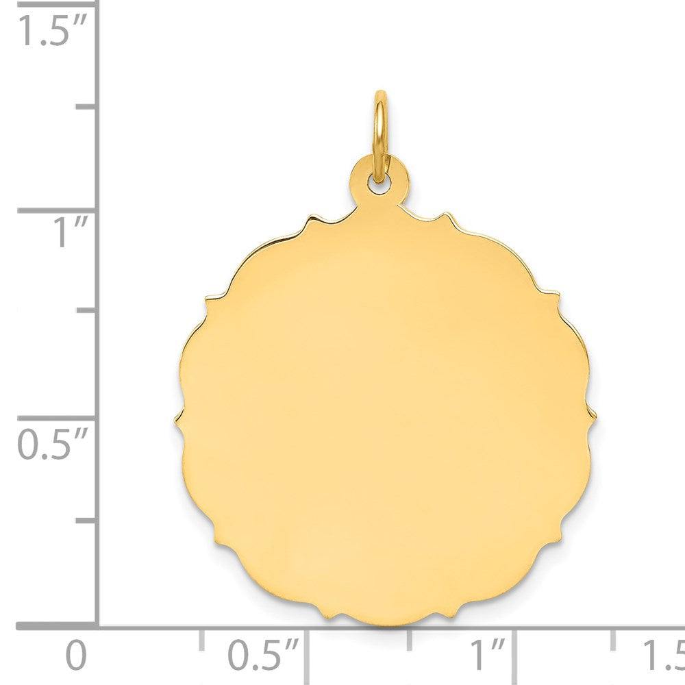 14k Plain .018 Gauge Engravable Disc Charm