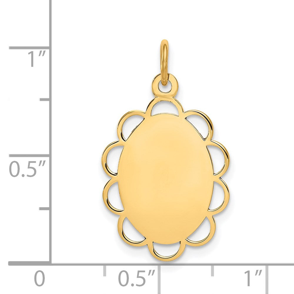 14k Plain .013 Gauge Engravable Flower Disc Charm