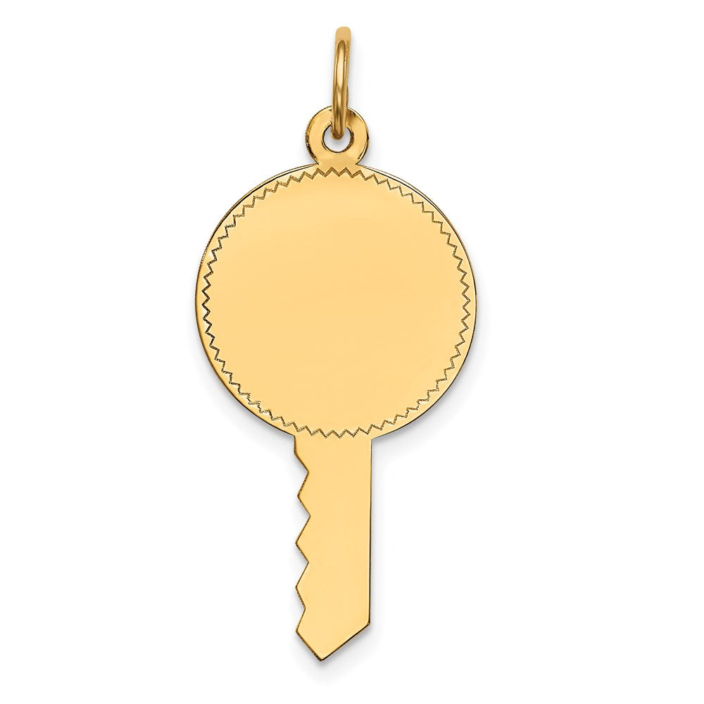 14k Plain .011 Gauge Engravable Key Charm