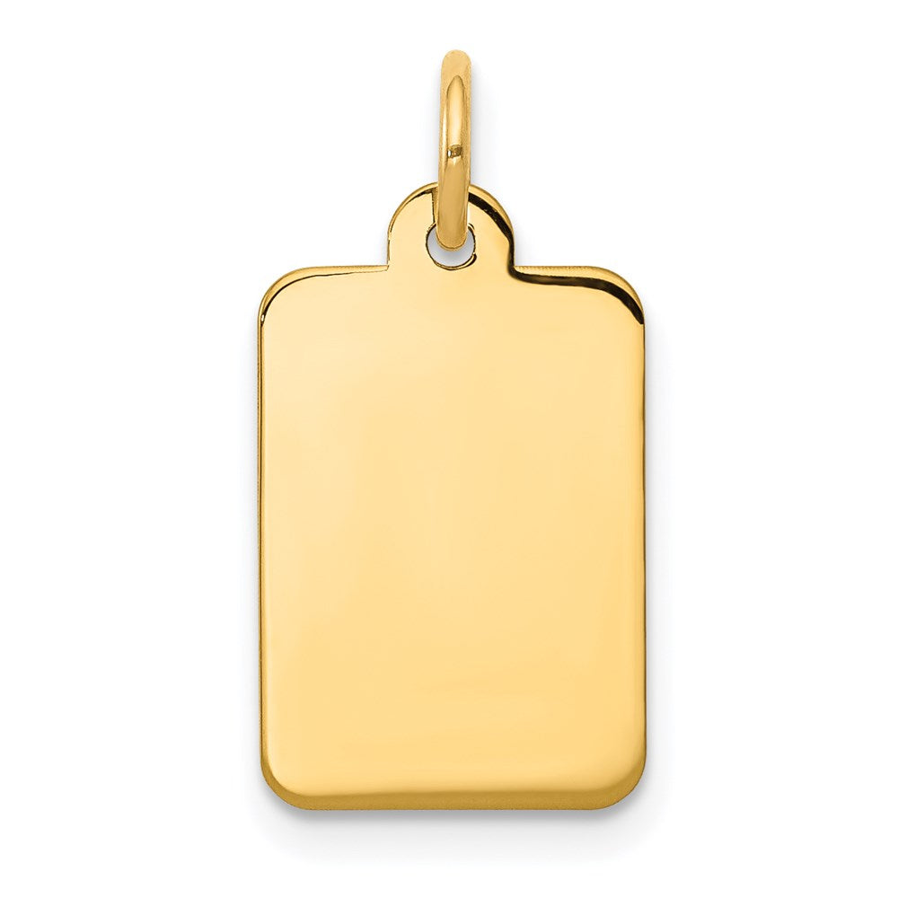 14k Plain .009 Gauge Rectangular Engravable Disc Charm