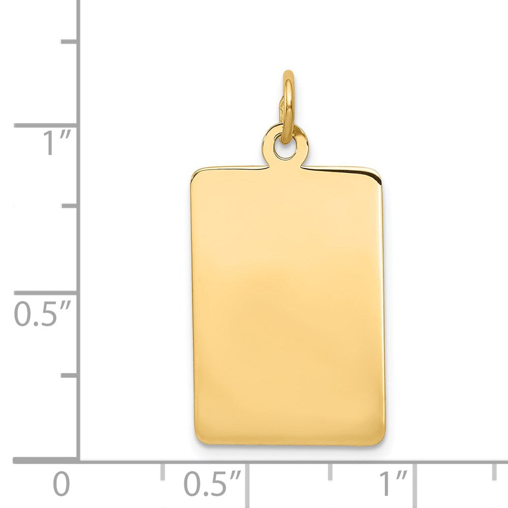 14k Plain .011 Gauge Rectangular Engravable Disc Charm