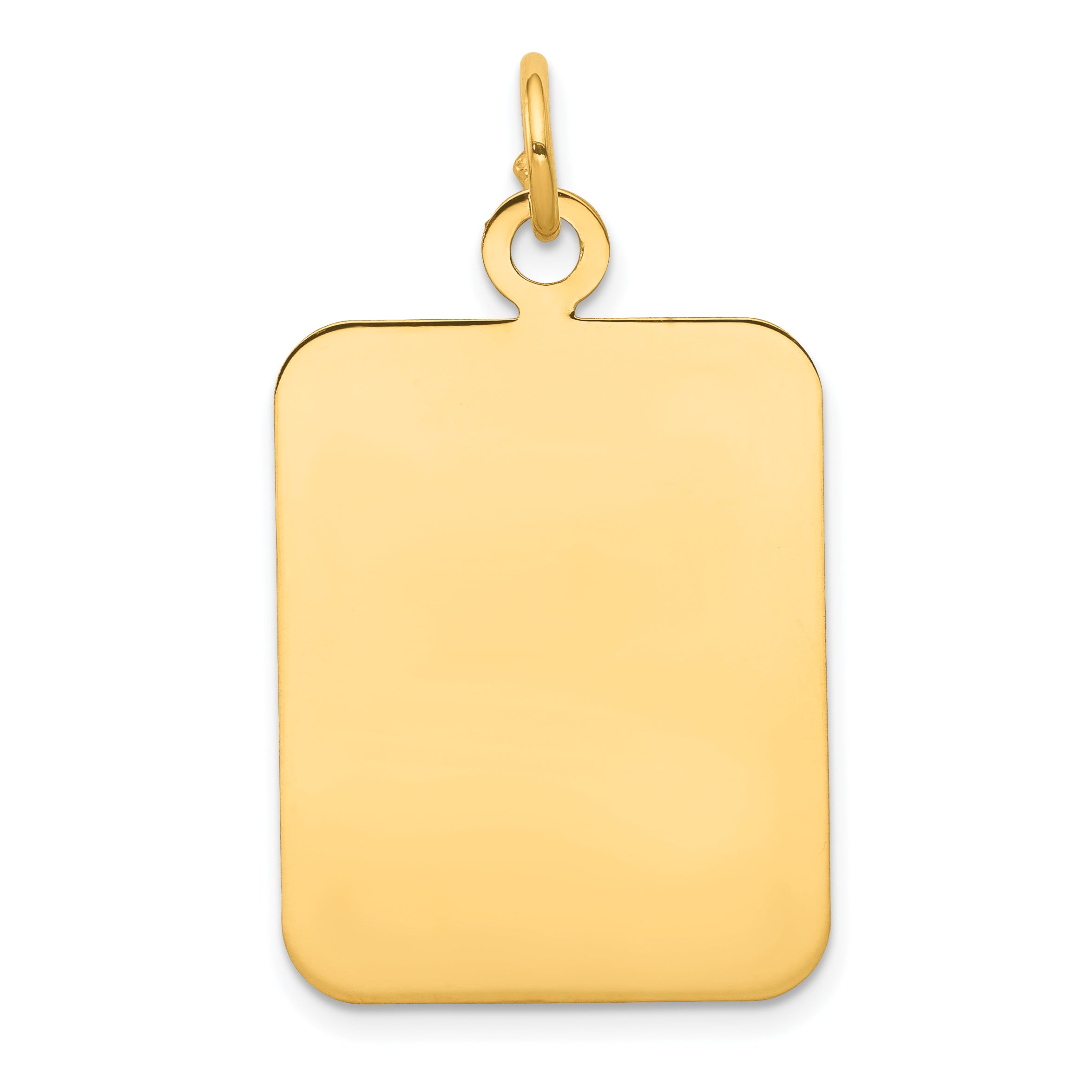 14k Plain Rectangular .018 Gauge Engravable Disc Charm XM320/18