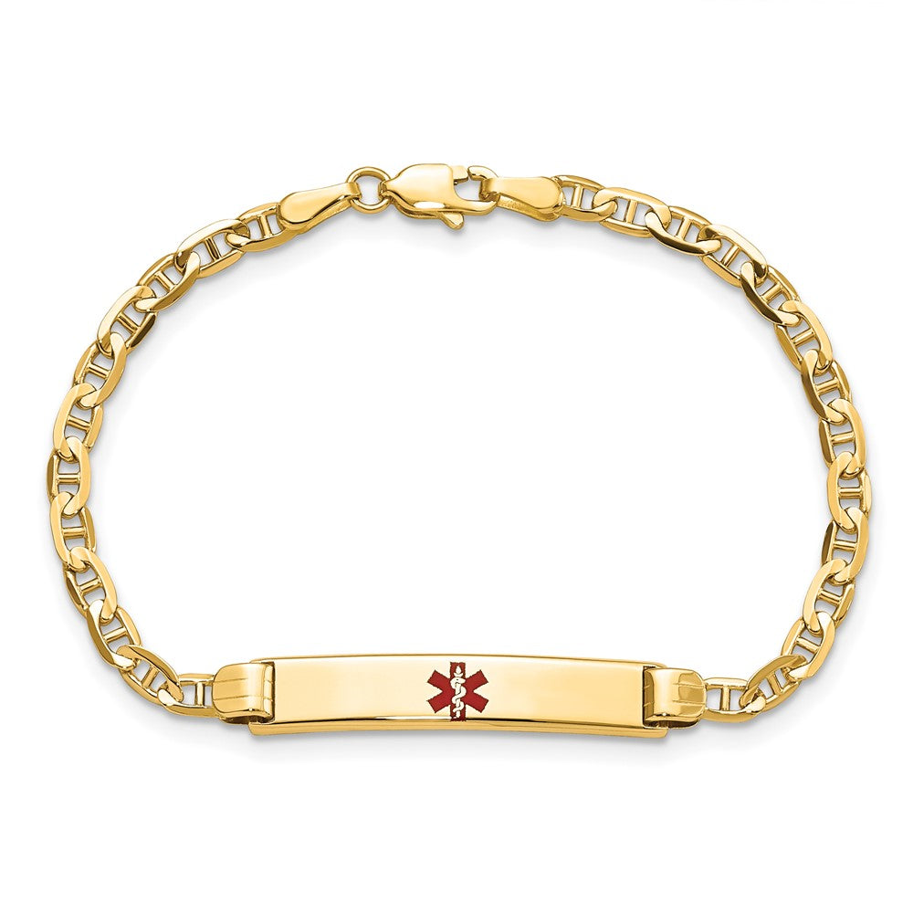 14K Medical 6 Anchor Link Child ID Bracelet