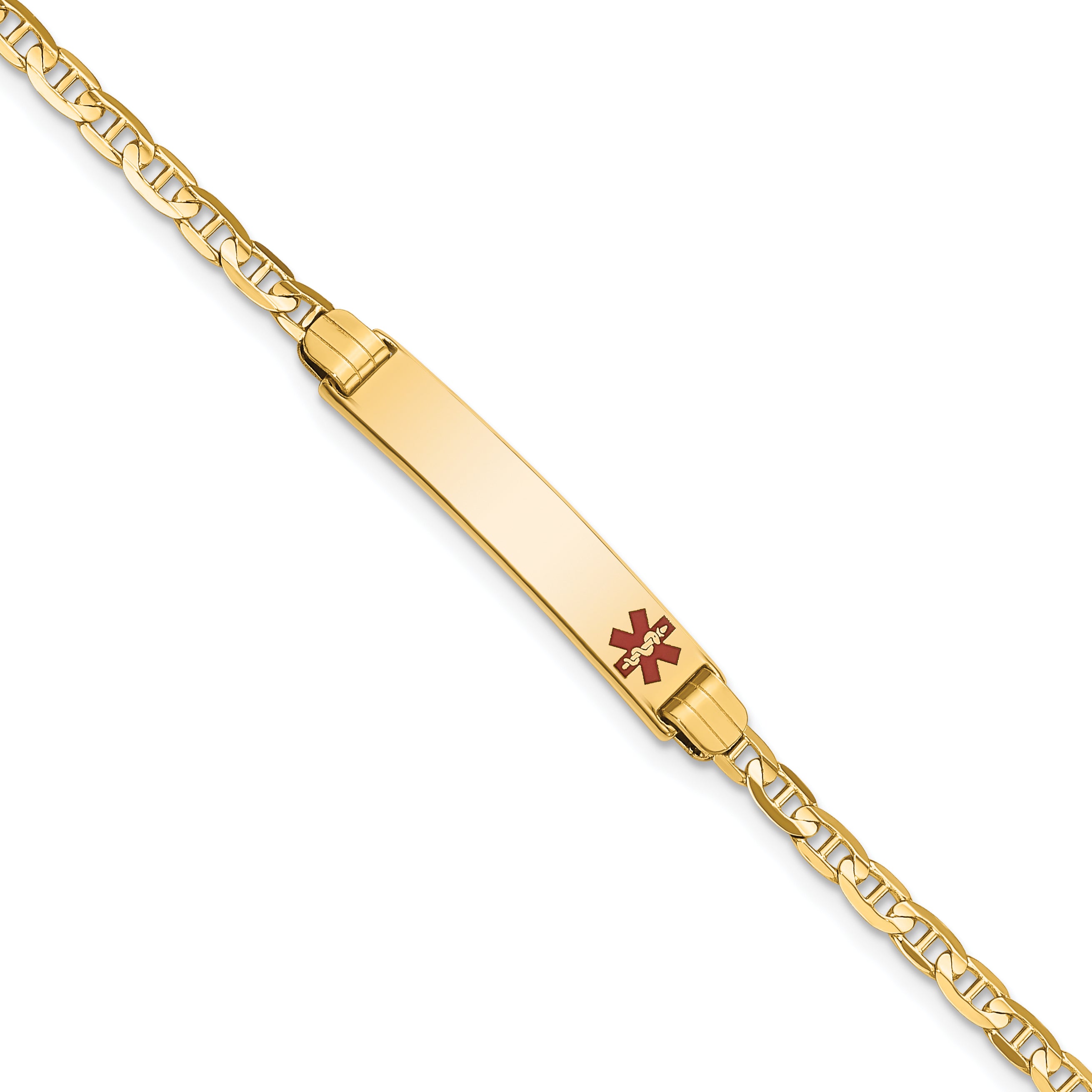 14K Medical 6 Anchor Link Child ID Bracelet