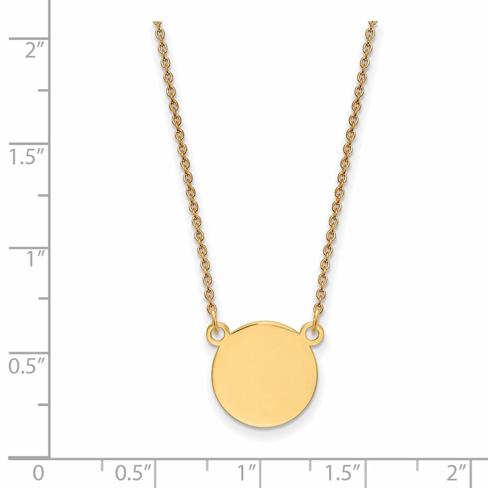 14k Plain .027 Gauge Circular Engravable Disc 18in Necklace