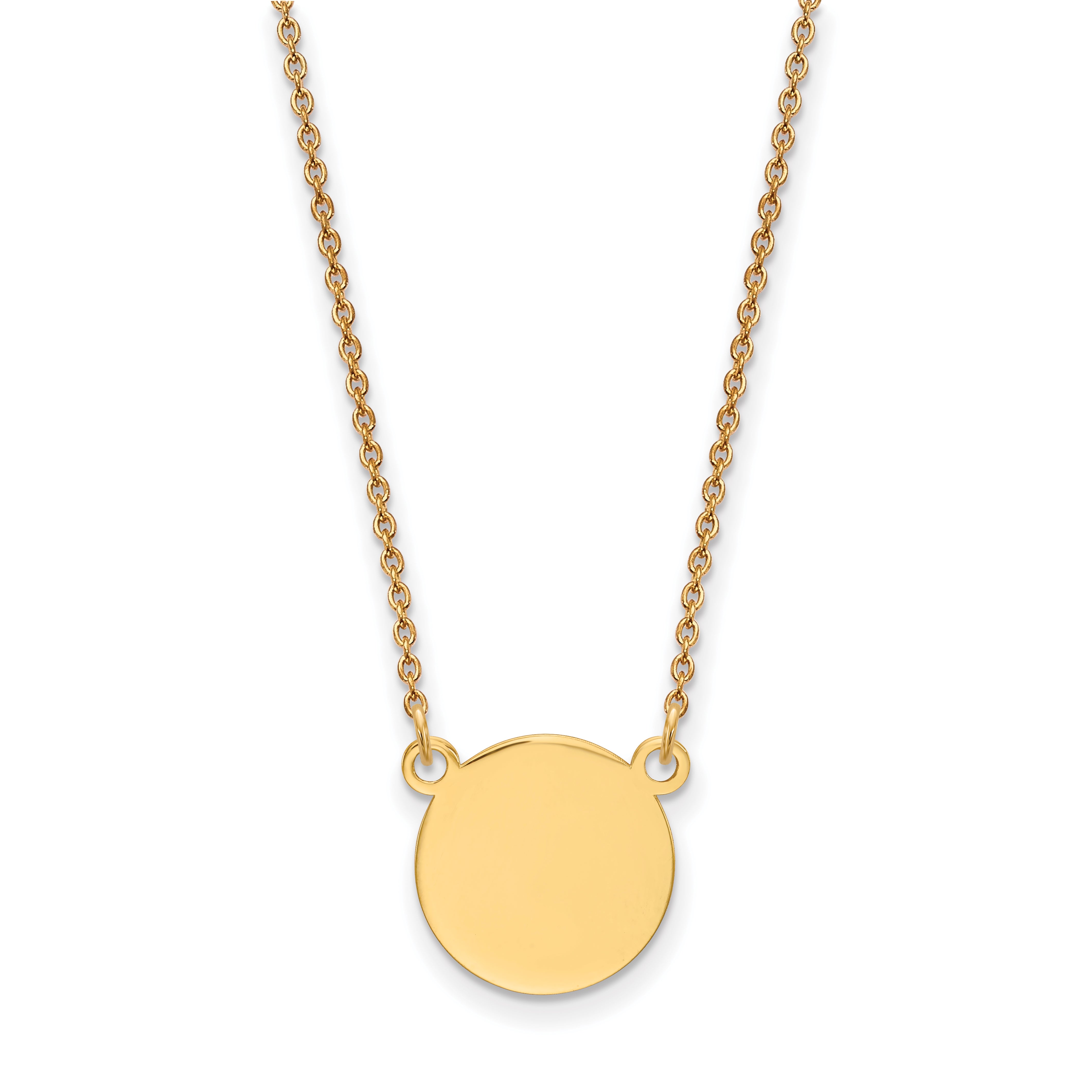 14k Plain .018 Gauge Circular Engravable Disc 18in Necklace