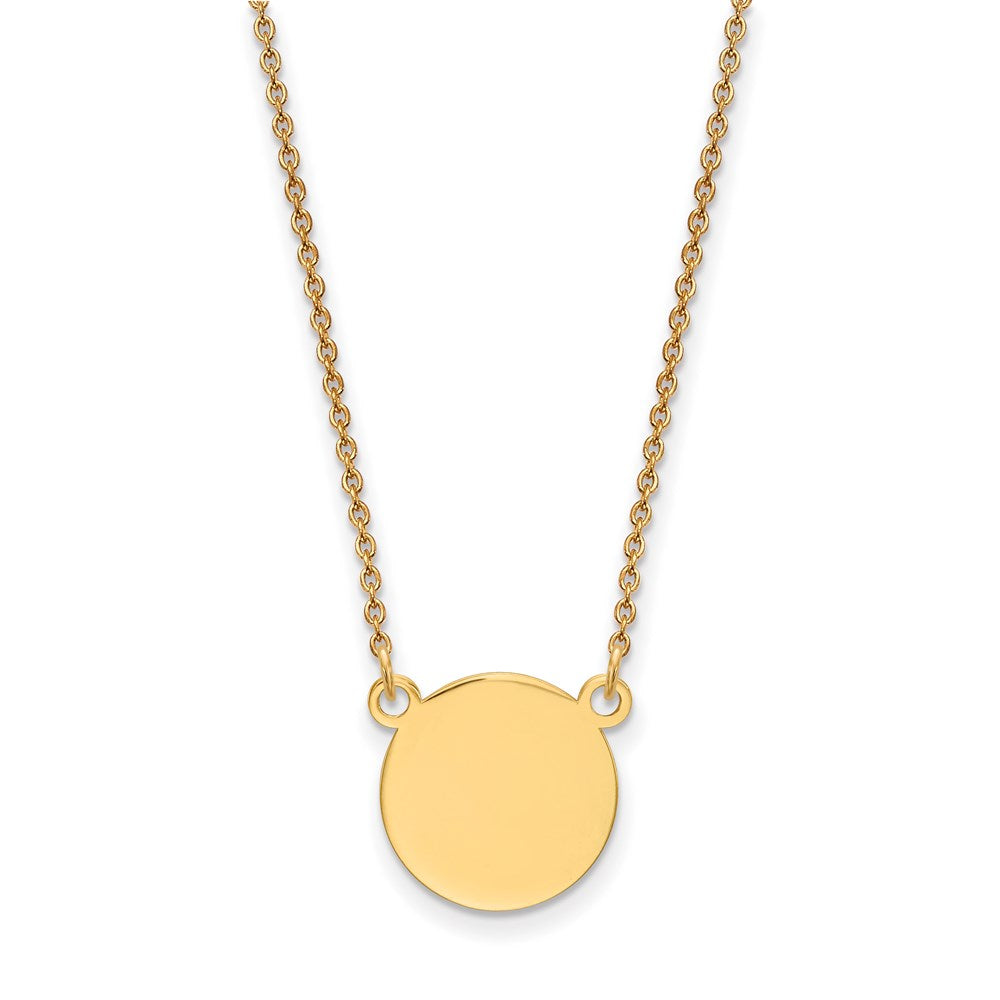 14k Plain .027 Gauge Circular Engravable Disc 18in Necklace