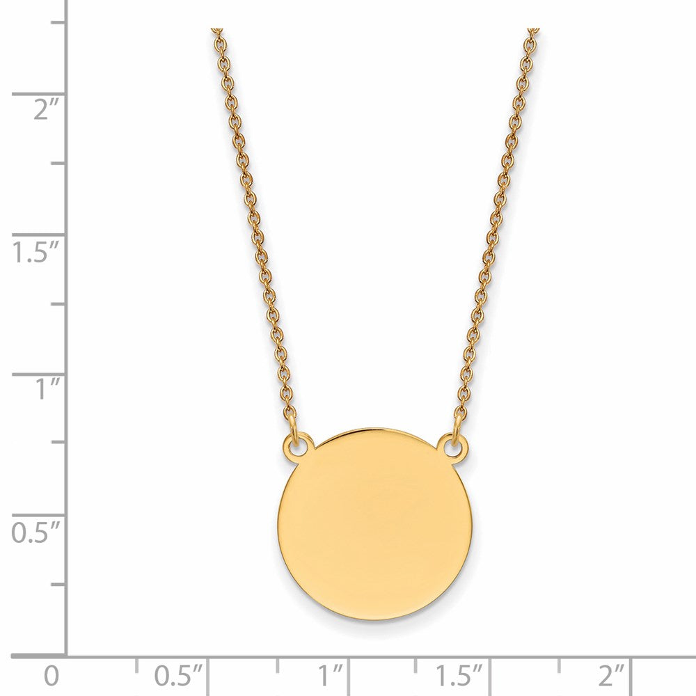 14k Plain .027 Gauge Circular Engravable Disc 18in Necklace