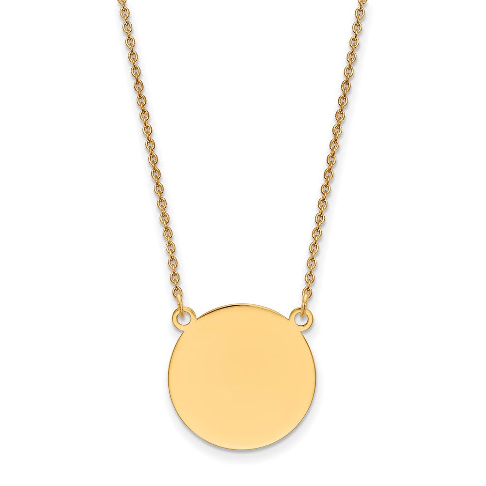 14k Plain .027 Gauge Circular Engravable Disc 18in Necklace