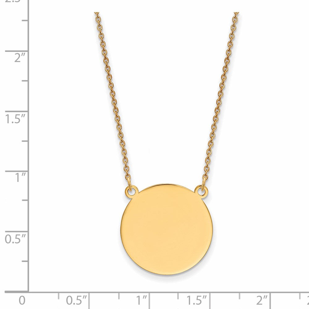 14k Plain .018 Gauge Circular Engravable Disc 18in Necklace