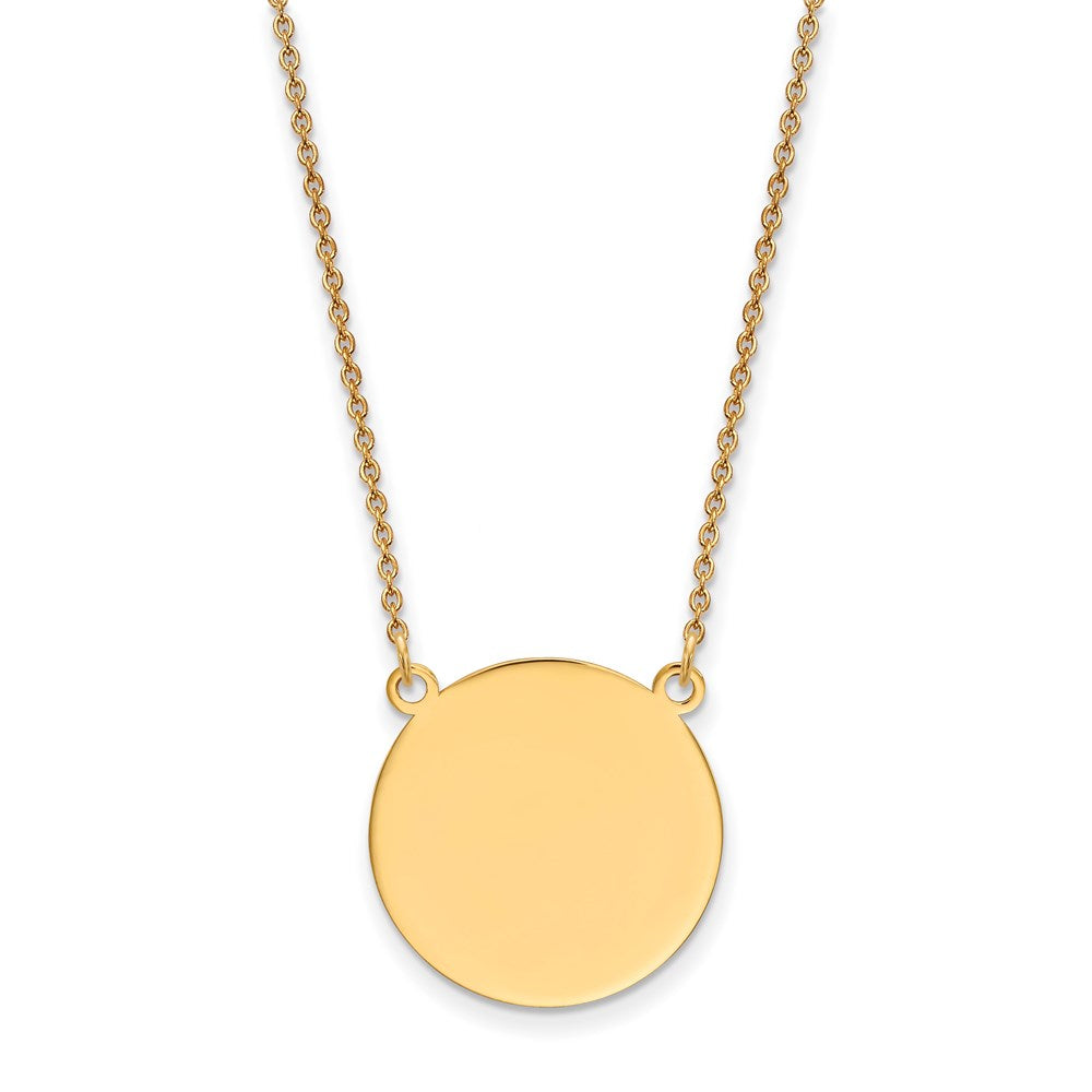 14k Plain .018 Gauge Circular Engravable Disc 18in Necklace