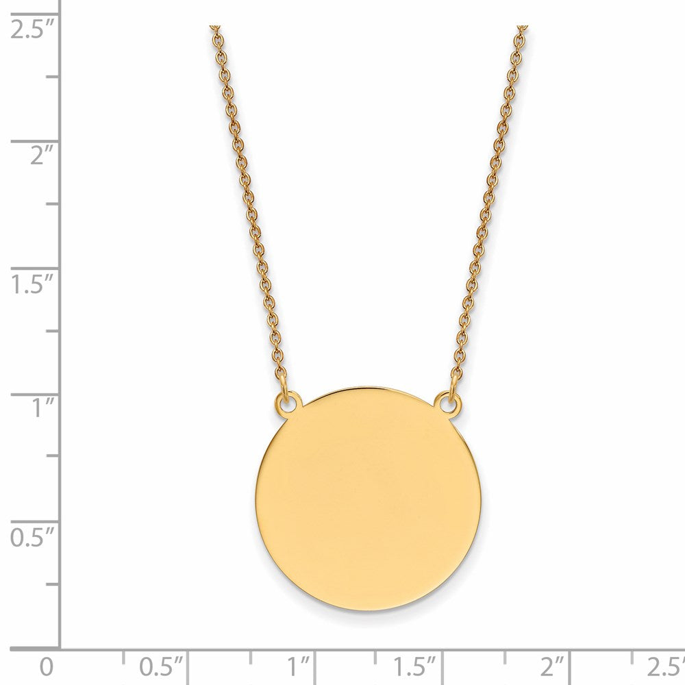 14k Plain .018 Gauge Circular Engravable Disc 18in Necklace