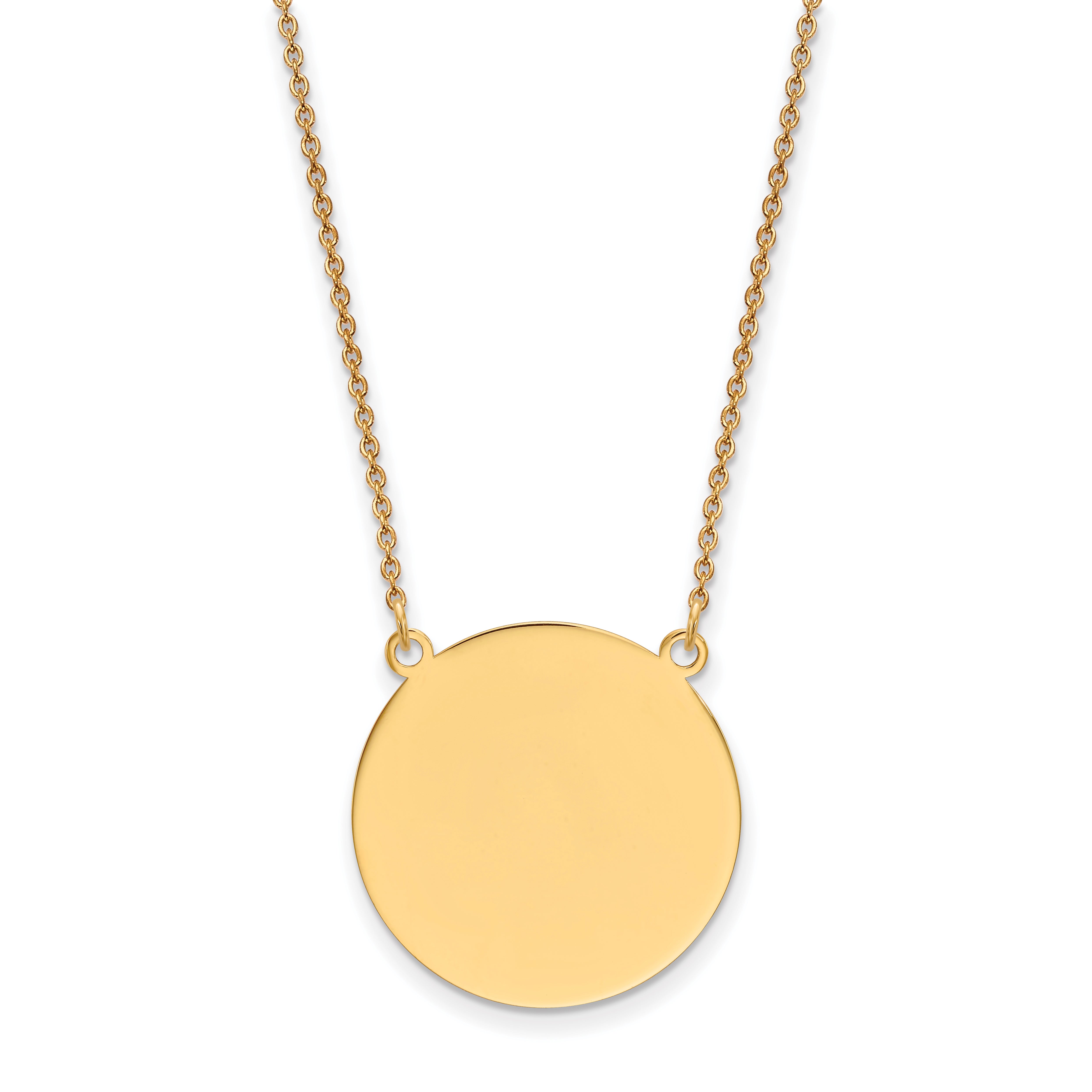 14k Plain .013 Gauge Circular Engravable Disc 18in Necklace