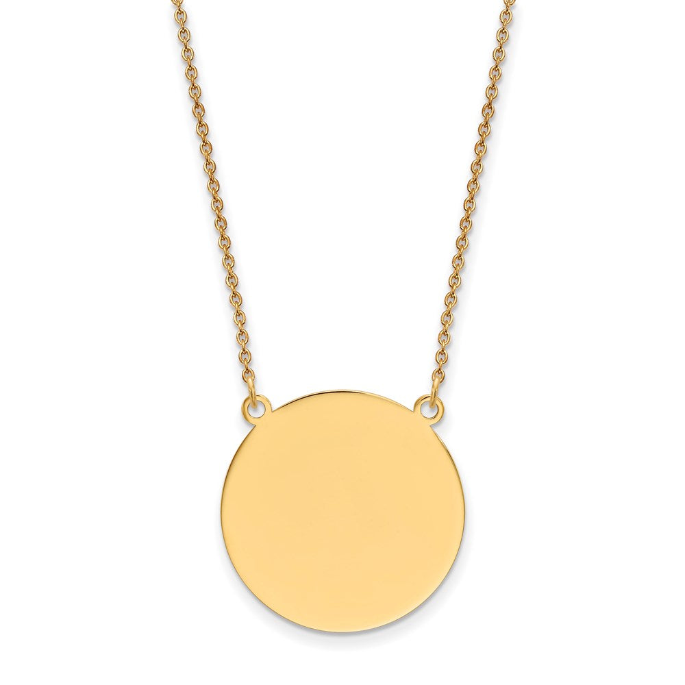 14k Plain .018 Gauge Circular Engravable Disc 18in Necklace