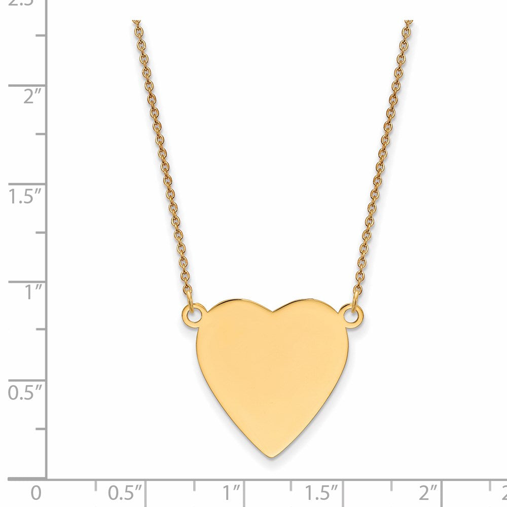 14k Plain .013 Gauge Heart Engravable Disc 18in Necklace