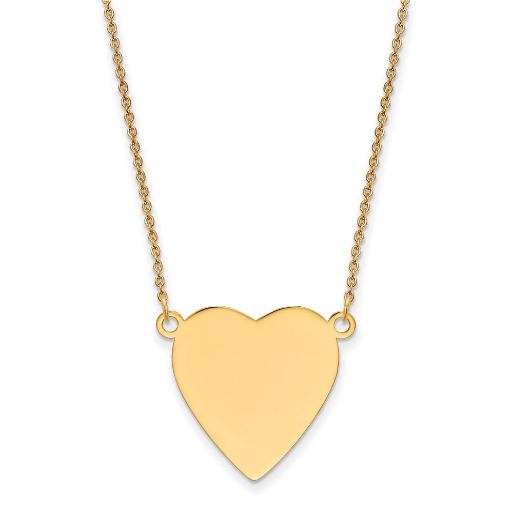 14k Plain .013 Gauge Heart Engravable Disc 18in Necklace