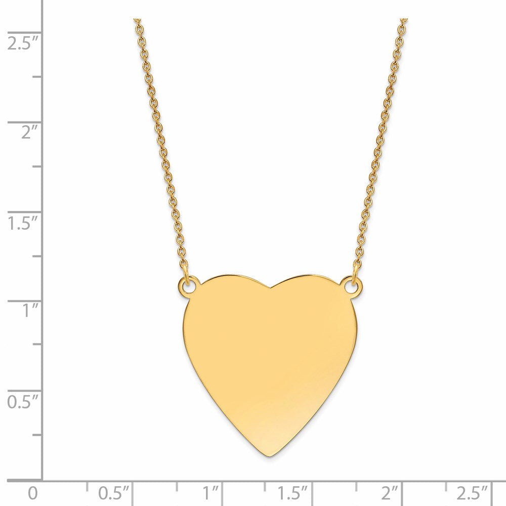 14k Plain .018 Gauge Heart Engravable Disc 18in Necklace